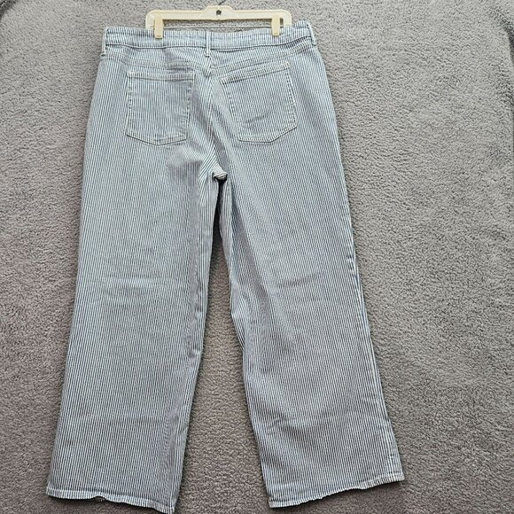 Free Assembly Womens Blue White Striped Wide-Leg Pants Size 20 cotton denim - Picture 8 of 9